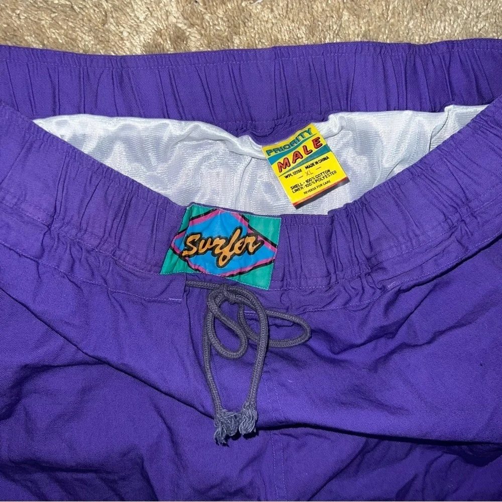 Vintage Priority Male Swim Trunks Cotton Purple Size XL